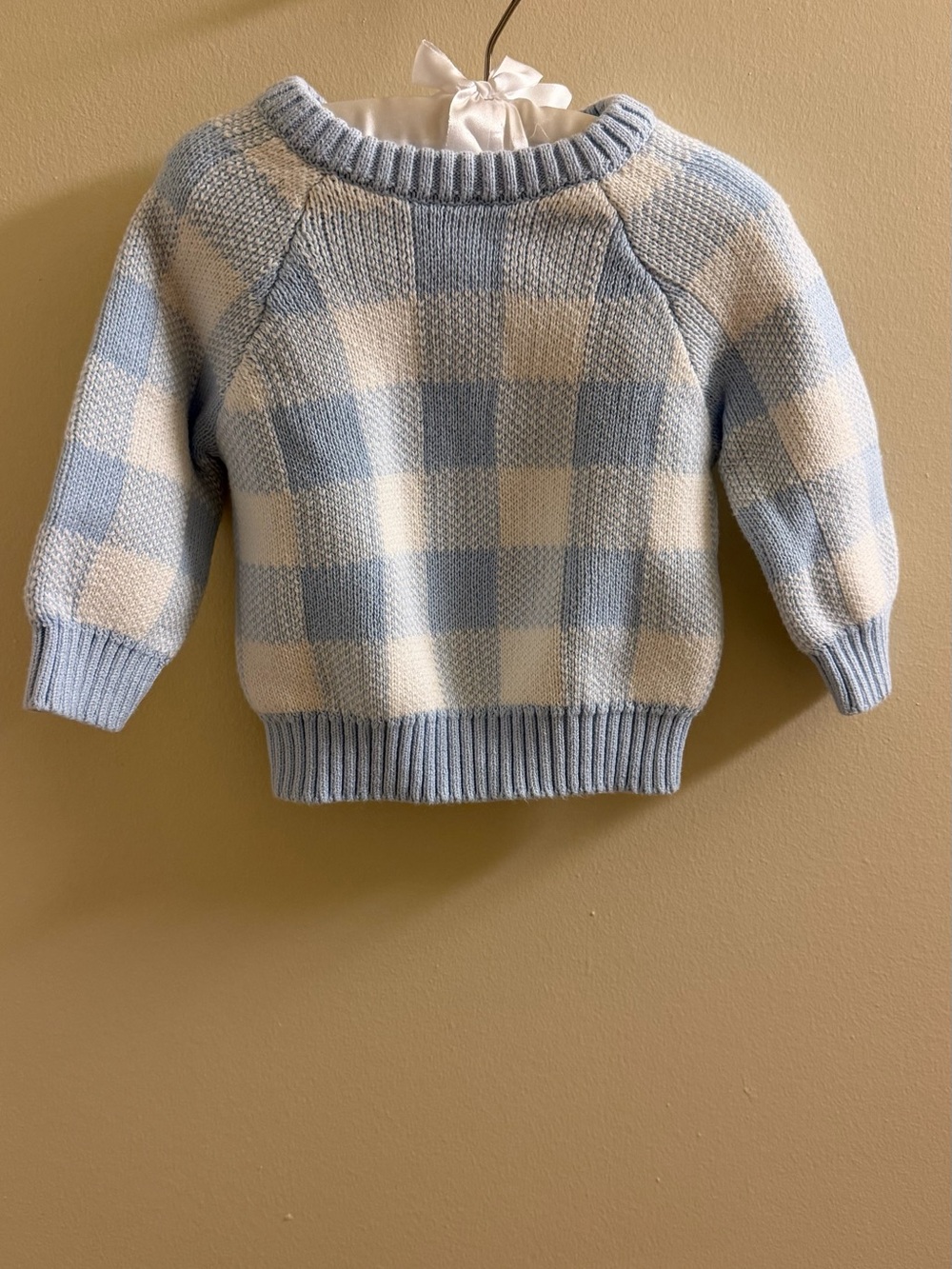 Cotton On Blue & Cream Checkered Baby Sweater